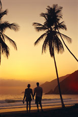 Sunset beach romance